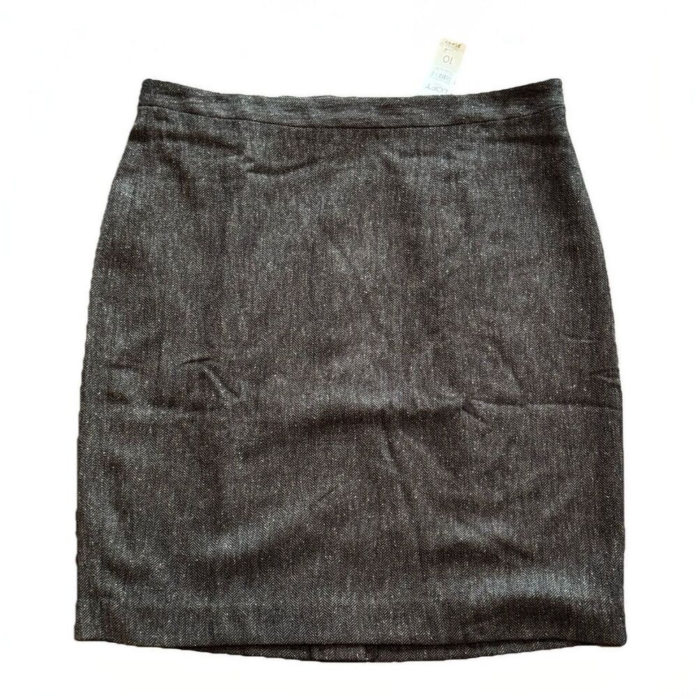 Loft Brown Tweed Pencil Skirt Womens Size 10 Straight Skirt Lined Fall NWT